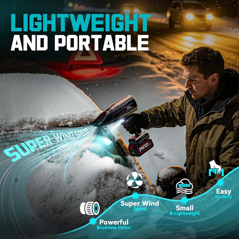 Ecarke Akkumulátoros Levegőfúvó 2×4000mAh Turbo Brushless Motor 80000RPM