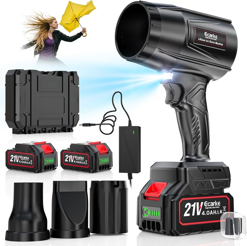 Ecarke Akkumulátoros Levegőfúvó 2×4000mAh Turbo Brushless Motor 80000RPM