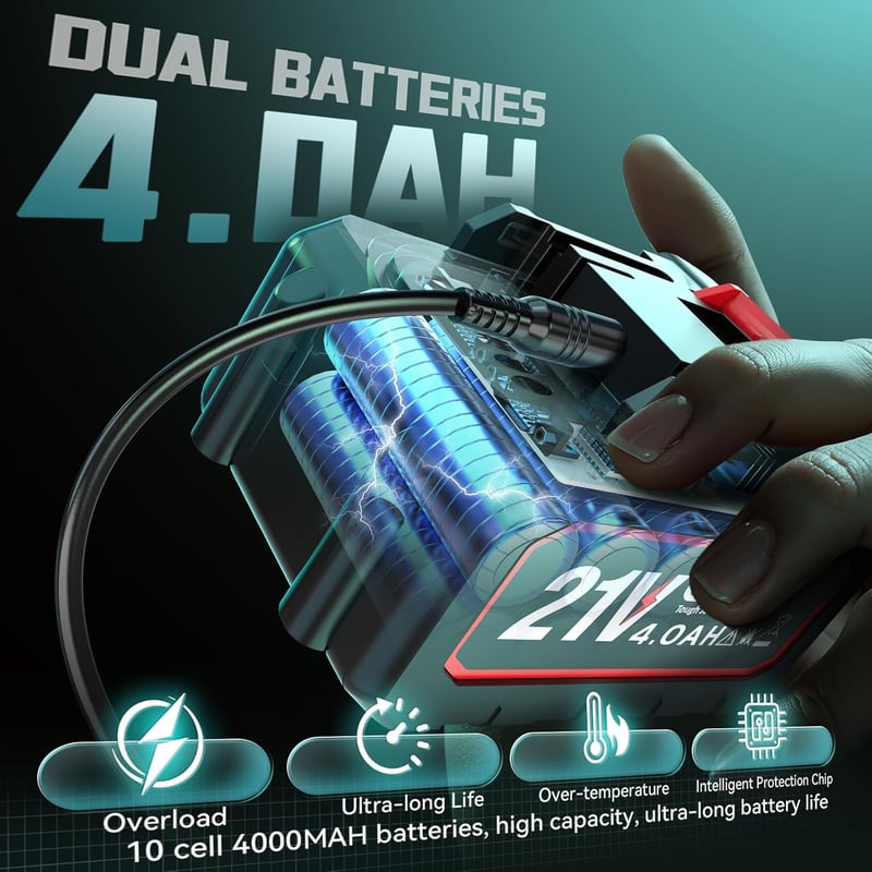 Ecarke Akkumulátoros Levegőfúvó 2×4000mAh Turbo Brushless Motor 80000RPM