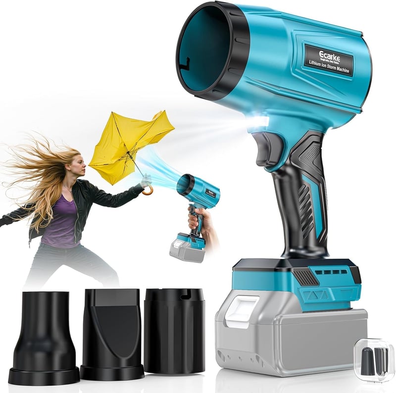 Ecarke Akkus Levegőfúvó 18V Makita Kompatibilis 80000 rpm Kefe Nélküli Motor