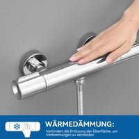 Auralum 38°C-os Biztonsági Zárral Ellátott Króm Fali Zuhany Termosztát 6