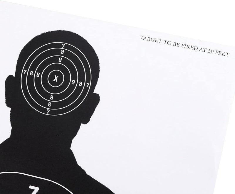 LÖ Lőlap készlet - 50 db fekete-fehér sziluett, 43x63 cm, légfegyverekhez és airsoft fegyverekhez