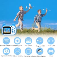 Kék Gyerek Fényképezőgép HD Videóval, 1080P Felbontással 2