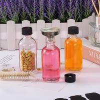 DIDITIME Üveg Tárolóüvegek 12 db 60ml - Mini Utazó Palackok Fedéllel és 2 Tölcsérrel - Fűszertartó, Olaj, Shot Üvegek, Mintapalackok 9