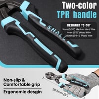 SHALL 8 colos mini csapszegvágó, nagy teljesítményű drótvágó, ergonomikus kétszínű markolattal, övtáskával, 7 mm-es vágókapacitással 5