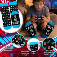EccoCove Gaming poklon set za dječake od 10 godina - set od 4 dijela s šalicom od nehrđajućeg čelika, čarapama, natpisom za vrata i čestitkom - rođendanski poklon 4