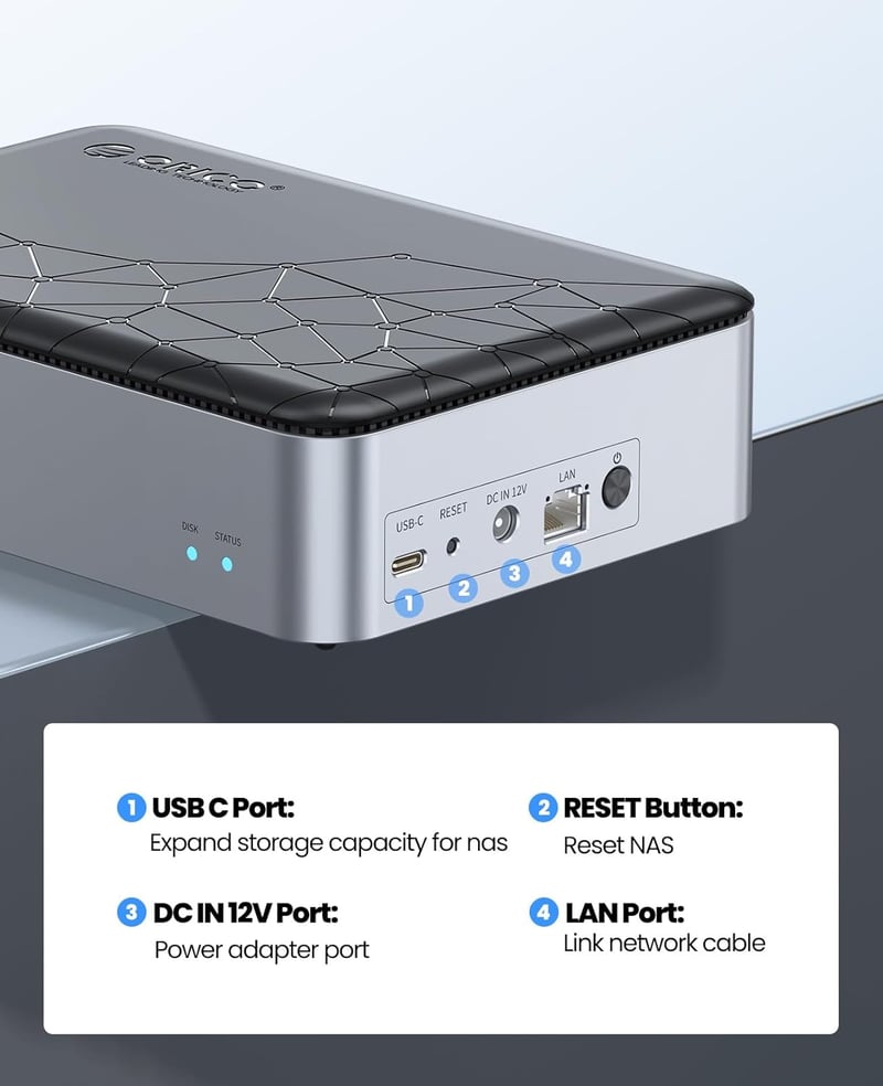 ORICO NAS szerver 3,5" SATA HDD-hez - Családi felhő, VPN, okos backup, távoli hozzáférés