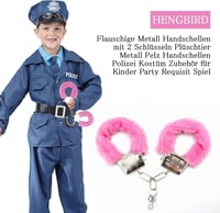 Rózsaszín Plüss Bilincs 2 Kulccsal - HENGBIRD Gyerek Jelmez Kellék 6