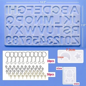 Silikonski kalup za slova za epoksidnu smolu - DIY set + 4 komada