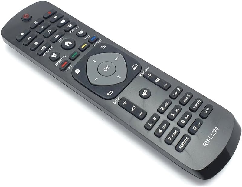 FOXRMT Univerzális Távirányító Philips TV-hez - Kompatibilis Minden 4K, UHD, HDR, Smart TV Modellel - Egyszerű Használat 10m Hatótávval