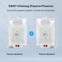Herdio 6,5" Vízálló Kültéri Hangszórópár - 400W Passzív Fali Hangszóró Erőteljes Basszussal Teraszra, Medencéhez, Kertbe (Fehér) 5