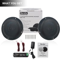Herdio 4 Inches Vízálló Mennyezeti Hangszóró - Bluetooth Kompatibilis Beépíthető Hangrendszer Fürdőszobába, Konyhába, Kültérre, 160W 7