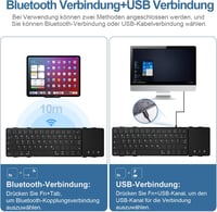 Echaar Összehajtható Bluetooth Billentyűzet Érintőpaddal - QWERTZ Kiosztású Hordozható Klaviatúra iPad, Okostelefon, Tablet, PC és Laptop Es 4