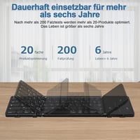 Echaar Összehajtható Bluetooth Billentyűzet Érintőpaddal - QWERTZ Kiosztású Hordozható Klaviatúra iPad, Okostelefon, Tablet, PC és Laptop Es 8