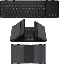 Echaar Összehajtható Bluetooth Billentyűzet Érintőpaddal - QWERTZ Kiosztású Hordozható Klaviatúra iPad, Okostelefon, Tablet, PC és Laptop Es 1