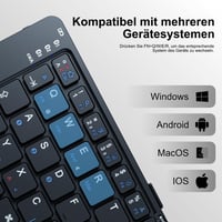 Echaar Összehajtható Bluetooth Billentyűzet Numerikus Résszel - iOS, Android, Windows Kompatibilis, QWERTZ Kiosztás, Újratölthető, Érintőpad 3
