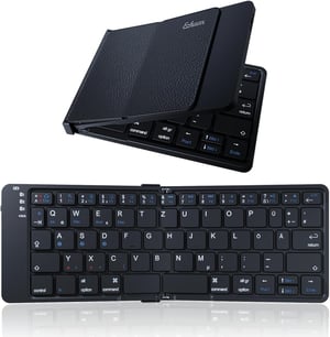 Echaar Összehajtható Bluetooth Billentyűzet Numerikus Résszel - iOS, Android, Windows Kompatibilis, QWERTZ Kiosztás, Újratölthető, Érintőpad