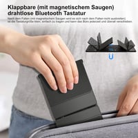 Echaar Összehajtható Bluetooth Billentyűzet Touchpaddel - 4 Eszköz Csatlakoztatás, QWERTZ Német Kiosztás, iOS/Android/Windows Kompatibilis,  - Dreifach faltbare Tastatur 8