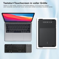 Echaar Összehajtható Bluetooth Billentyűzet Touchpaddel - 4 Eszköz Csatlakoztatás, QWERTZ Német Kiosztás, iOS/Android/Windows Kompatibilis,  - Dreifach faltbare Tastatur 5