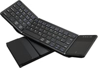 Echaar Összehajtható Bluetooth Billentyűzet Touchpaddel - 4 Eszköz Csatlakoztatás, QWERTZ Német Kiosztás, iOS/Android/Windows Kompatibilis,  - Dreifach faltbare Tastatur 1