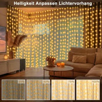 echosari 300 LED függöny fény 3x3m USB távirányítóval időzítővel karácsony dekoráció 3