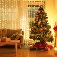 echosari 300 LED függöny fény 3x3m USB távirányítóval időzítővel karácsony dekoráció 7