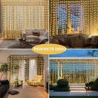echosari 300 LED függöny fény 3x3m USB távirányítóval időzítővel karácsony dekoráció 6
