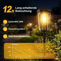 Echosari set 6 lămpi solare de grădină pentru exterior, cu pornire și oprire automată, rezistente la apă IP65, lumină alb cald, pentru alei, trotuare, terase și curți 4