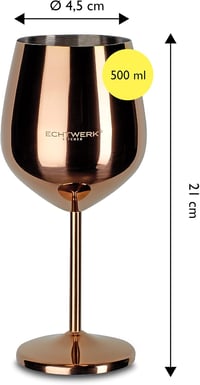ECHTWERK Rozsdamentes Acél Borospohár Szett 6 db Réz Kiadás Törhetetlen Camping Pohár - 6 pcs. (pack of 1), 2-Copper Edition 3