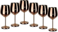 ECHTWERK Rozsdamentes Acél Borospohár Szett 6 db Réz Kiadás Törhetetlen Camping Pohár - 6 pcs. (pack of 1), 2-Copper Edition 1