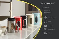 Set de 2 Cutii pentru Depozitare ECHTWERK, Stilate, Finisaj Șlefuit, cu Capac Ermetic și Fereastră Mare de Vizualizare, pentru Făină, Zahăr, Muesli, Ceai 7