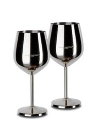 Set de 2 pahare de vin din oțel inoxidabil incasabil ECHTWERK, pentru vin roșu, camping, cocktailuri, argintiu, 500 ml, 21x7,3 cm 1