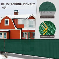 ECIT Balkon Árnyékoló 80x300 cm - Zöld HDPE Szellőző Háló, UV-Védelemmel, Erkély Takaróháló Kábelkötegelőkkel, Időjárásálló Belátásgátló 4
