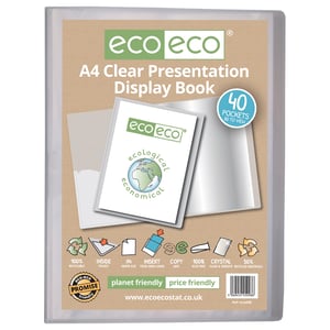 eco-eco Eco098 A4 mapa za prezentaciju s 40 prozirnih džepova, 50% reciklirani materijal - malo oštećenje (stanje: vidi 2. sliku)