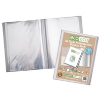 eco-eco Eco098 A4 prezentačná zložka so 40 priehľadnými vreckami z 50 % recyklovaného materiálu, portfóliový zakladač 2