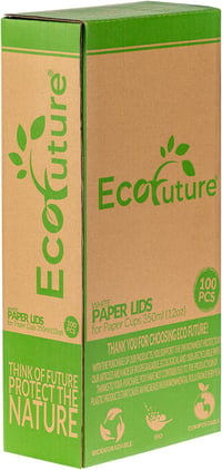 Eco Future 100 db Papír Pohártető 9 cm - 350 ml Kávés Pohárhoz, Biológiailag Lebomló, Komposztálható, Környezetbarát, FSC Tanúsított 7
