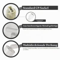 Eco.Luma LED stropné bodové svietidlo s 3 objímkami, biele, otočné bodové svietidlo do kuchyne a obývačky, s 3x3W G9 žiarovkami, 300 lm, teplá biela 6