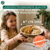 ECO SOUL 100% kompostabilne zdjele od palminog lišća 16 oz, 25 komada, jednokratne zdjelice za desert u stilu bambusa, 6 inča, čvrste, ekološki prihvatljive, biorazgradive 5