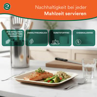 ECO SOUL Bambusovi papirnati tanjuri za jednokratnu upotrebu 25 cm (10") – pakiranje od 100 komada, ekološki prihvatljivi tanjuri za jednokratnu upotrebu 3