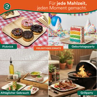 ECO SOUL Bambusovi papirnati tanjuri za jednokratnu upotrebu 25 cm (10") – pakiranje od 100 komada, ekološki prihvatljivi tanjuri za jednokratnu upotrebu 8