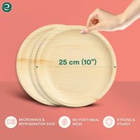 ECO SOUL Bambusový jednorazový tanier 25 cm, 50 ks – Okrúhly papierový tanier na jedno použitie z prírodného materiálu 2