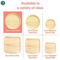 ECO SOUL Bambusový jednorazový tanier 25 cm, 50 ks – Okrúhly papierový tanier na jedno použitie z prírodného materiálu 10