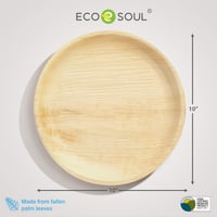 ECO SOUL Bambusový jednorazový tanier 25 cm, 50 ks – Okrúhly papierový tanier na jedno použitie z prírodného materiálu 3