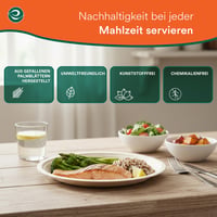 ECO SOUL Okrúhly tanier z palmových listov 20 cm, 100 ks – 100 % kompostovateľný jednorazový tanier na párty, bio riad na jedno použitie, odolný voči mastnote a vode 3