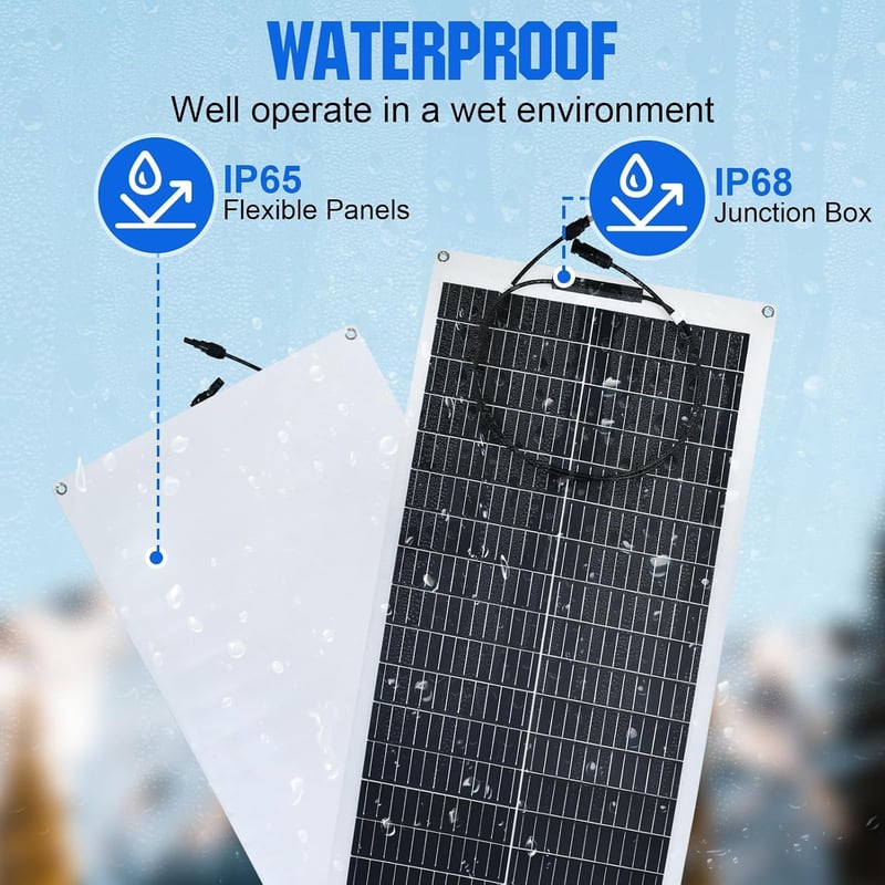 ECO-WORTHY 100W 12V Flexibilis Monokristályos Napelem Autóhoz Lakóautóhoz Csónakhoz