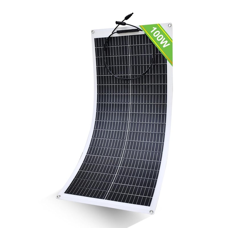 ECO-WORTHY 100W 12V Flexibilis Monokristályos Napelem Autóhoz Lakóautóhoz Csónakhoz