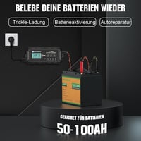 ECO-WORTHY 10A Akkumulátor Töltő 12V - LiFePO4 és Savas Akkukhoz, Intelligens Csepptöltő Autó, Motor, Fűnyíró, Hajó Akkumulátorokhoz 4