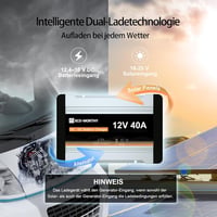 ECO-WORTHY 12V 40A DC-DC Akkumulátor Töltő Lakóautókhoz - LiFePO4, Zselés Akkumulátorokhoz, MPPT Töltésvezérlő IP65 Vízálló Kivitel 3