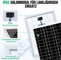 ECO-WORTHY 25W 12V Monokristályos Napelem Szett Szabályozóval és SAE Kábellel 6