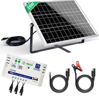 ECO-WORTHY 25W 12V Monokristályos Napelem Szett Szabályozóval és SAE Kábellel 1
